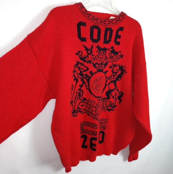 90's Vintage Code Zero Sweater Pullover Size S | Casual Basic Spring Fall Winter - Picture 2 of 5